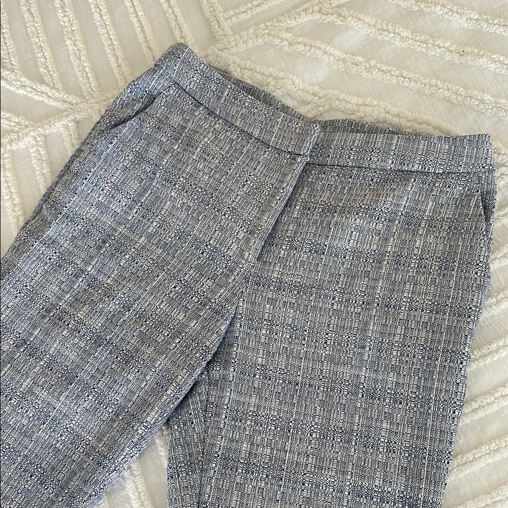 H&M Blue and White Textured Pants